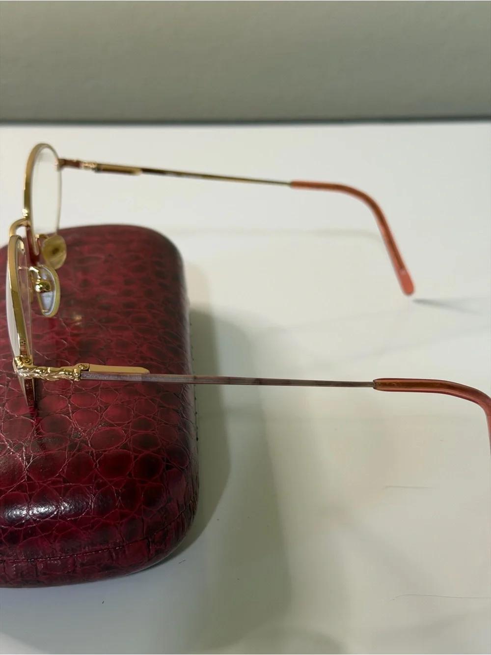 Diane Von Furstenberg Vintage Gold Round Frames with Clip-On Sunglass Lenses
